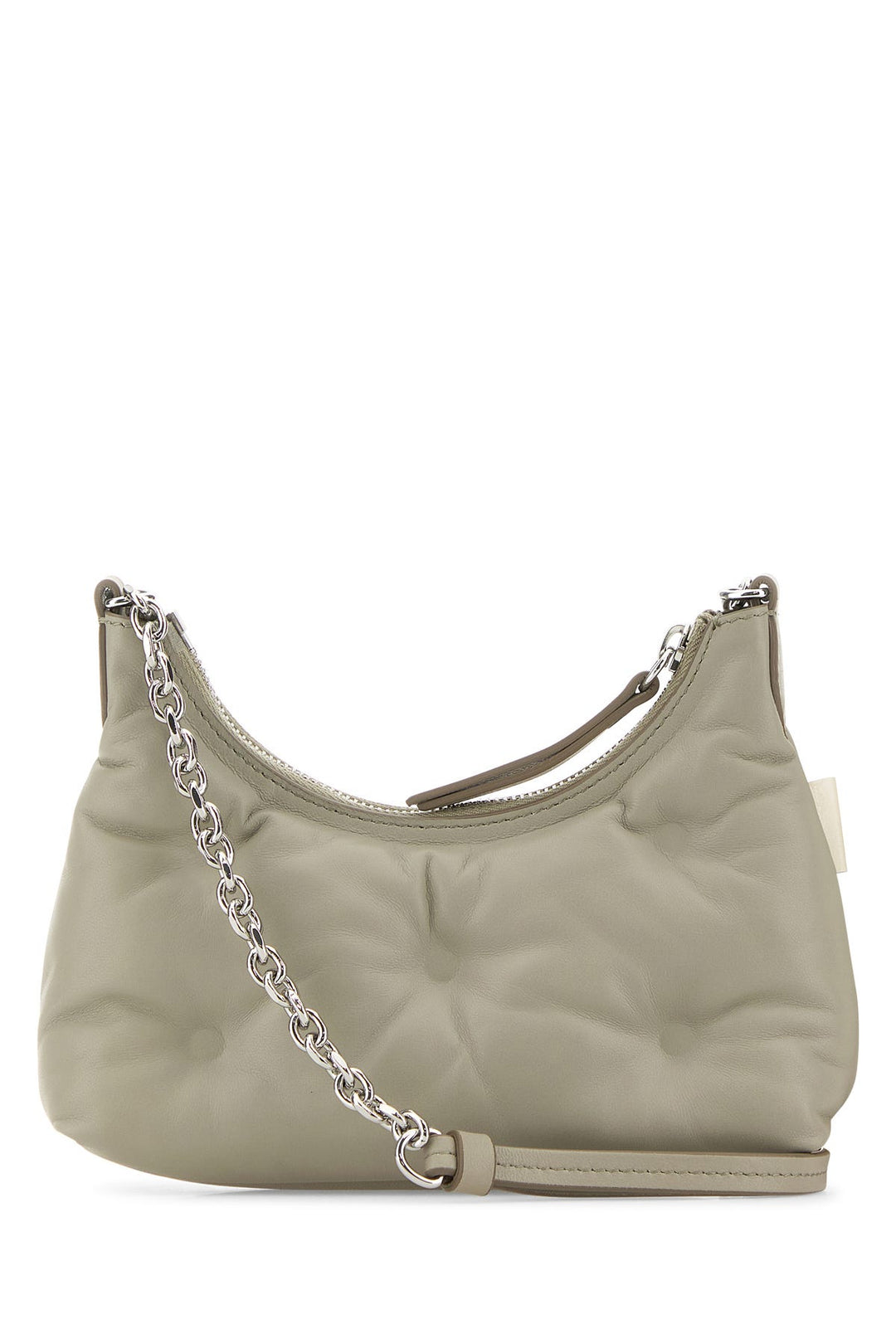 Light grey nappa leather micro Glam Slam Hobo shoulder bag