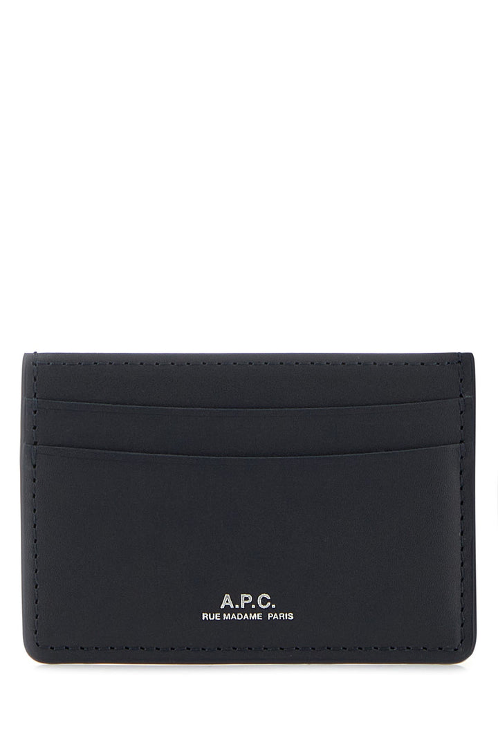 Navy blue leather card holder