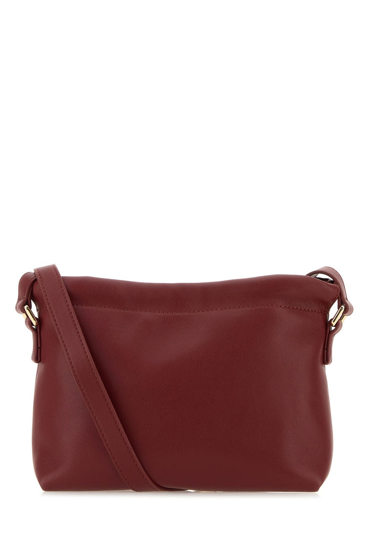 Burgundy synthetic leather Ninon crossbody bag