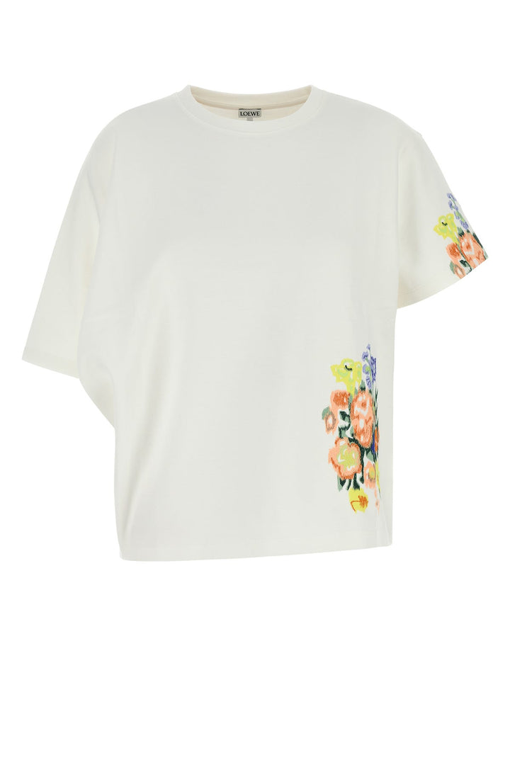 White cotton blend oversize t-shirt