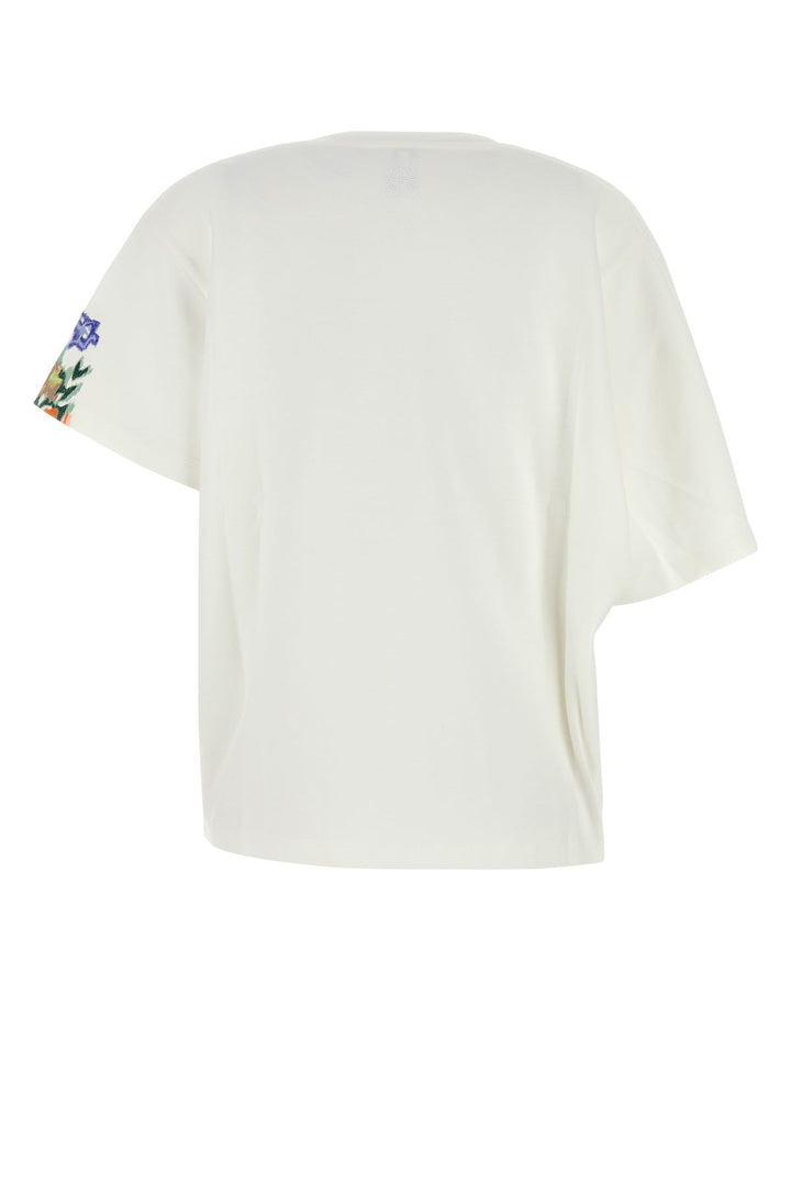 White cotton blend oversize t-shirt