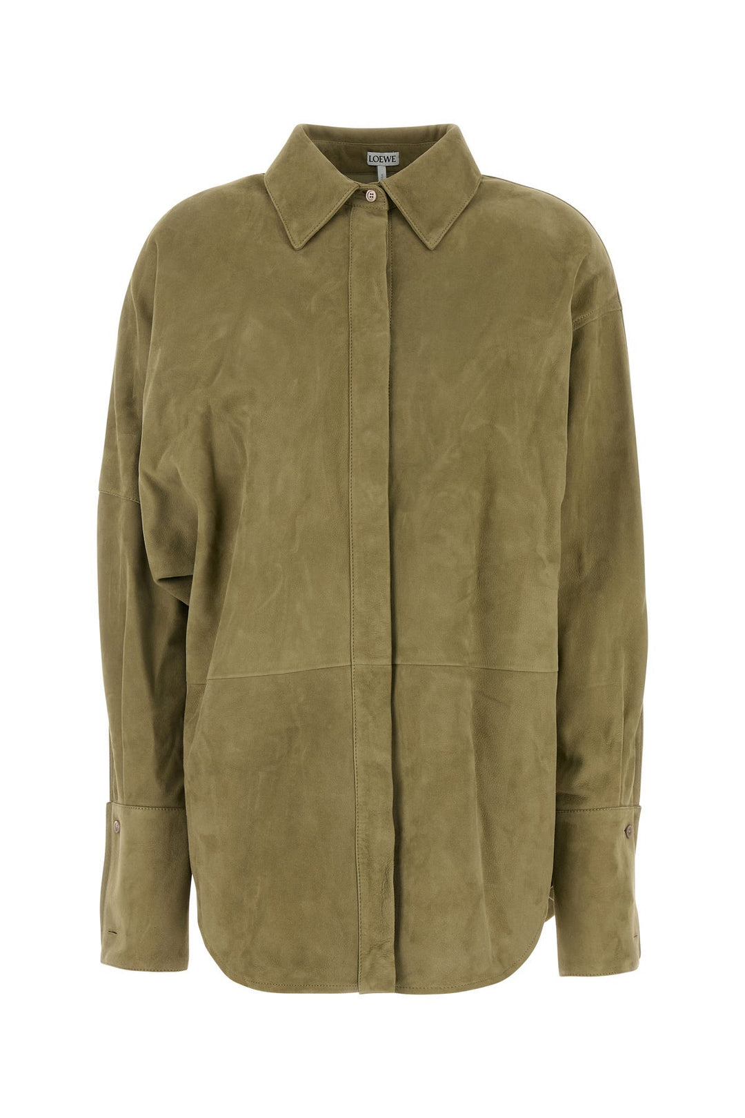 Sage green suede shirt