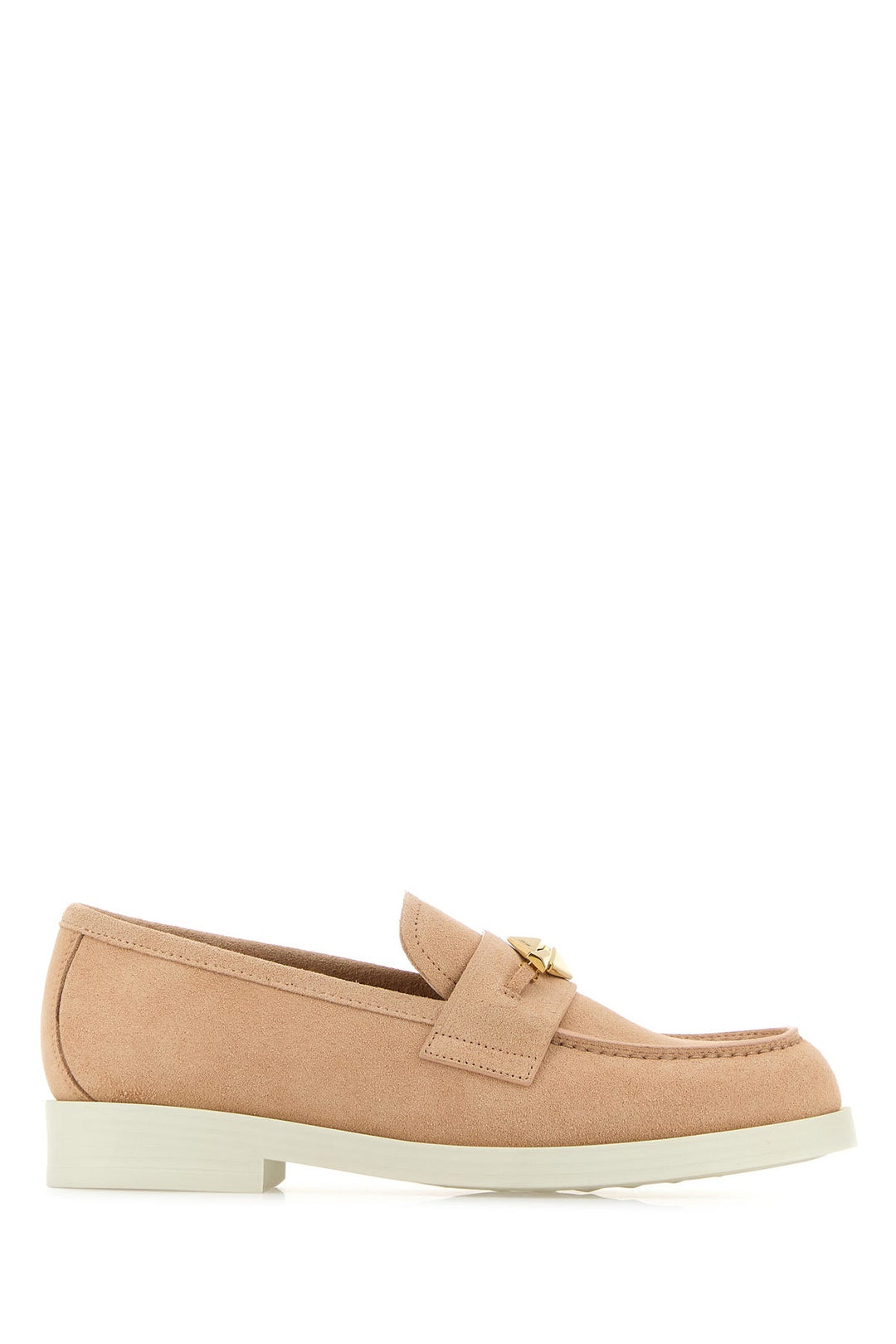 Pink suede Maddie Diamond loafers