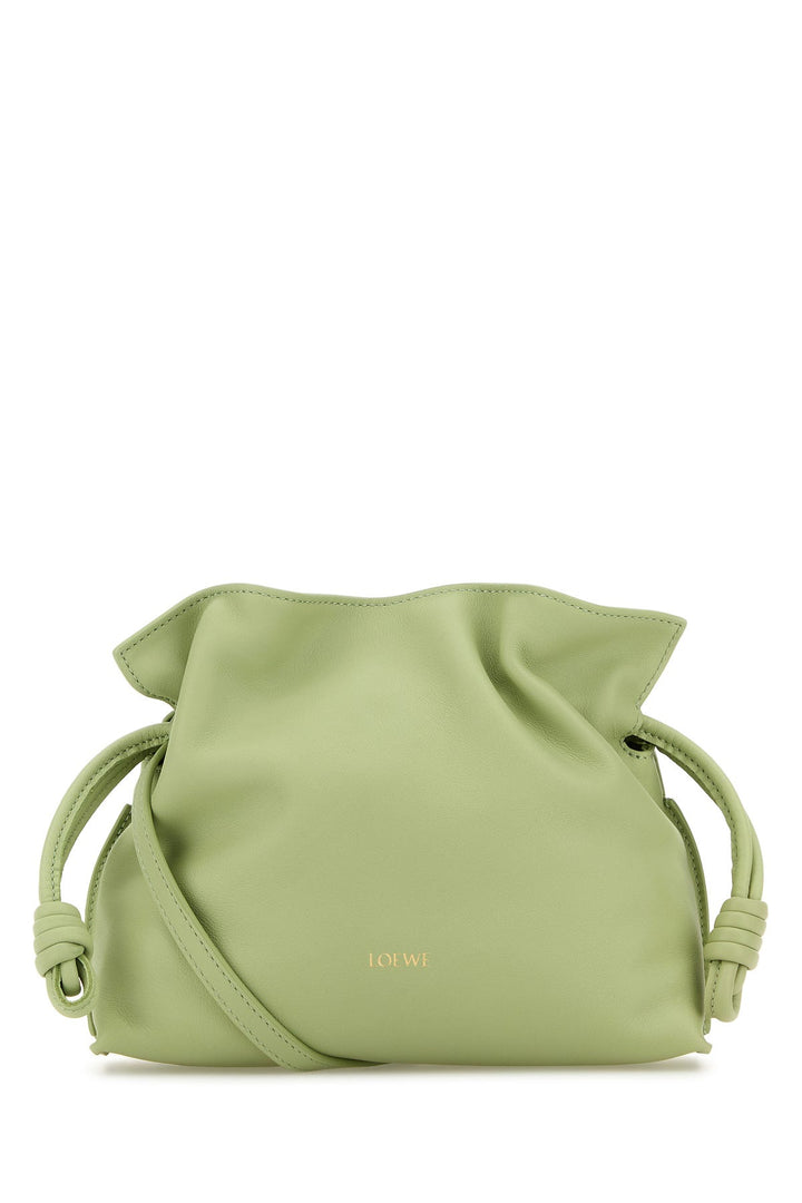 Pastel green nappa leather Flamenco clutch