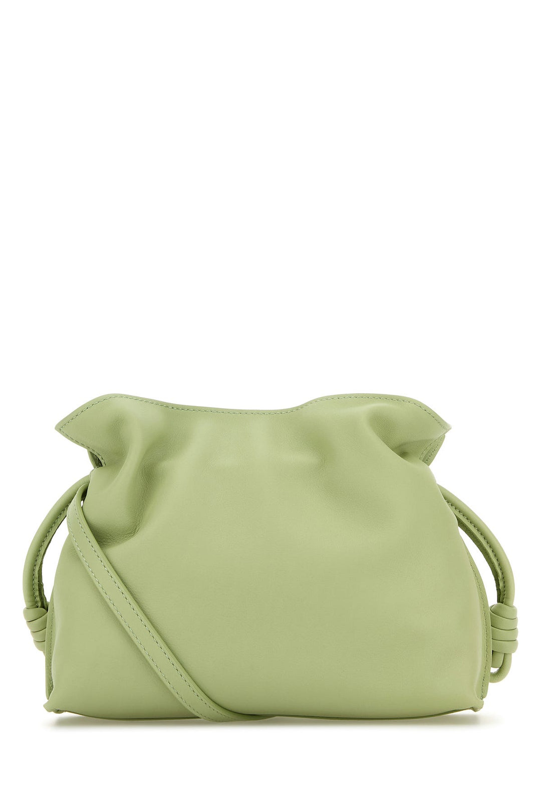 Pastel green nappa leather Flamenco clutch