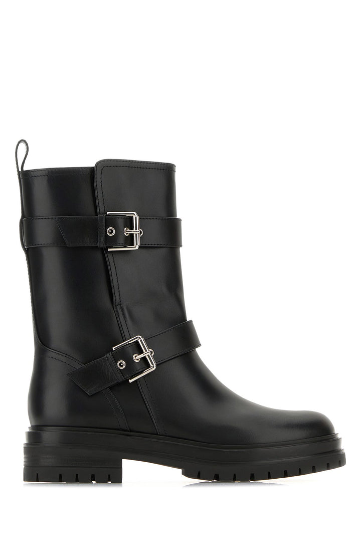 Black leather Thiago ankle boots