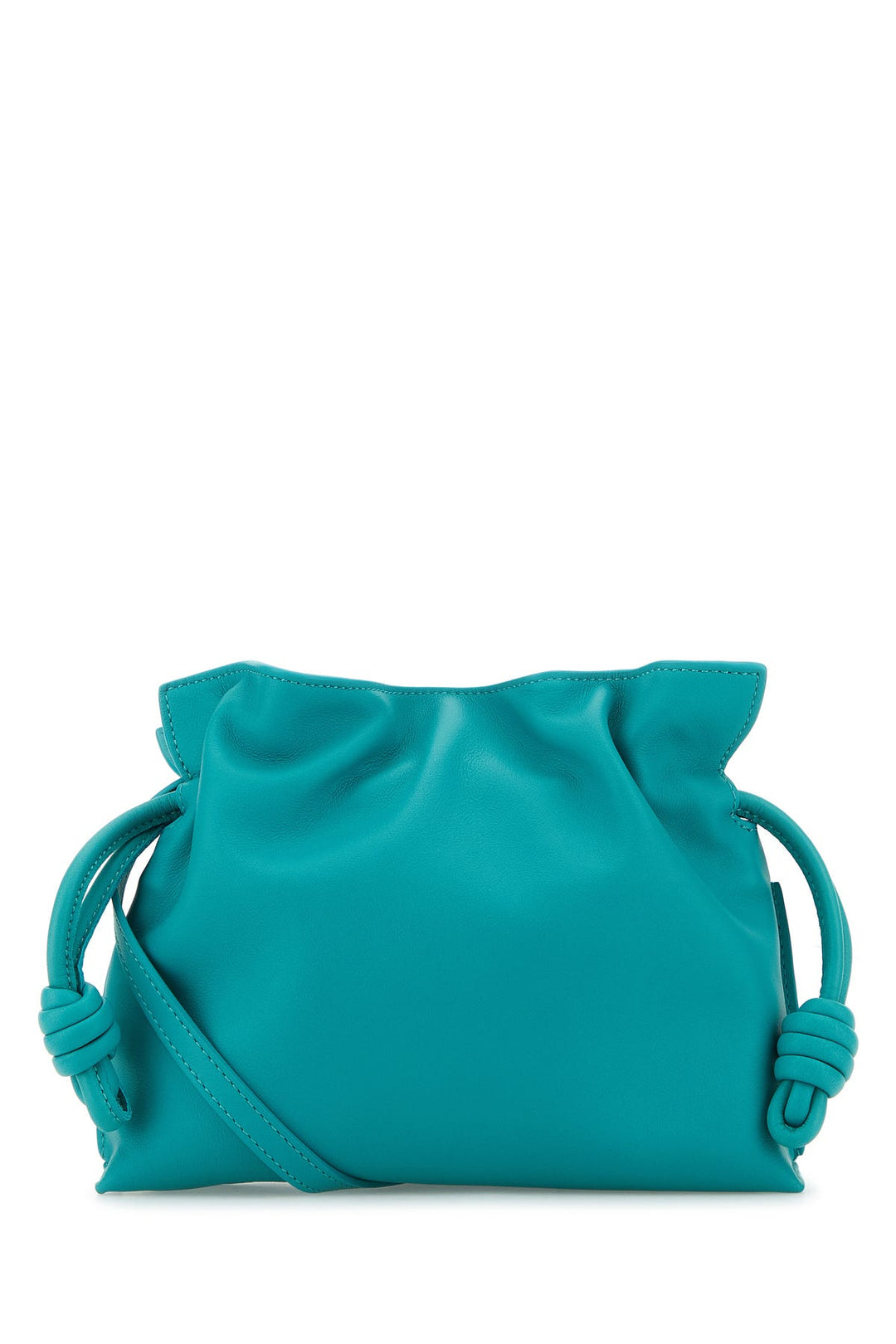 Turquoise nappa leather Flamenco clutch