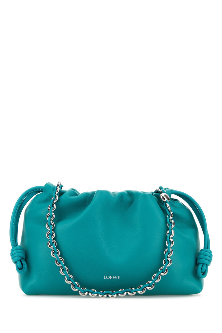 Turquoise nappa leather medium Flamenco clutch