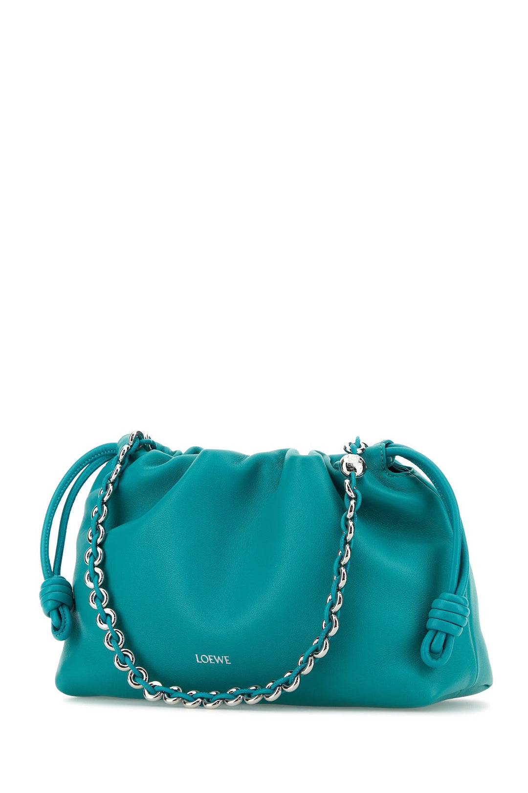 Turquoise nappa leather medium Flamenco clutch