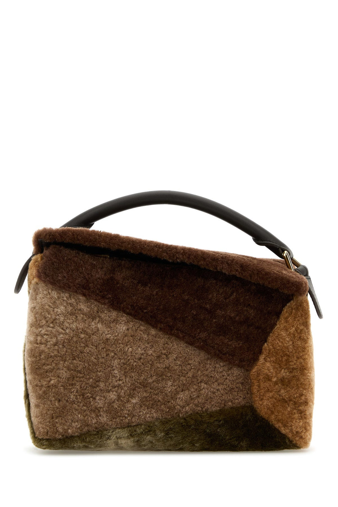 Multicolor shearling small Puzzle handbag