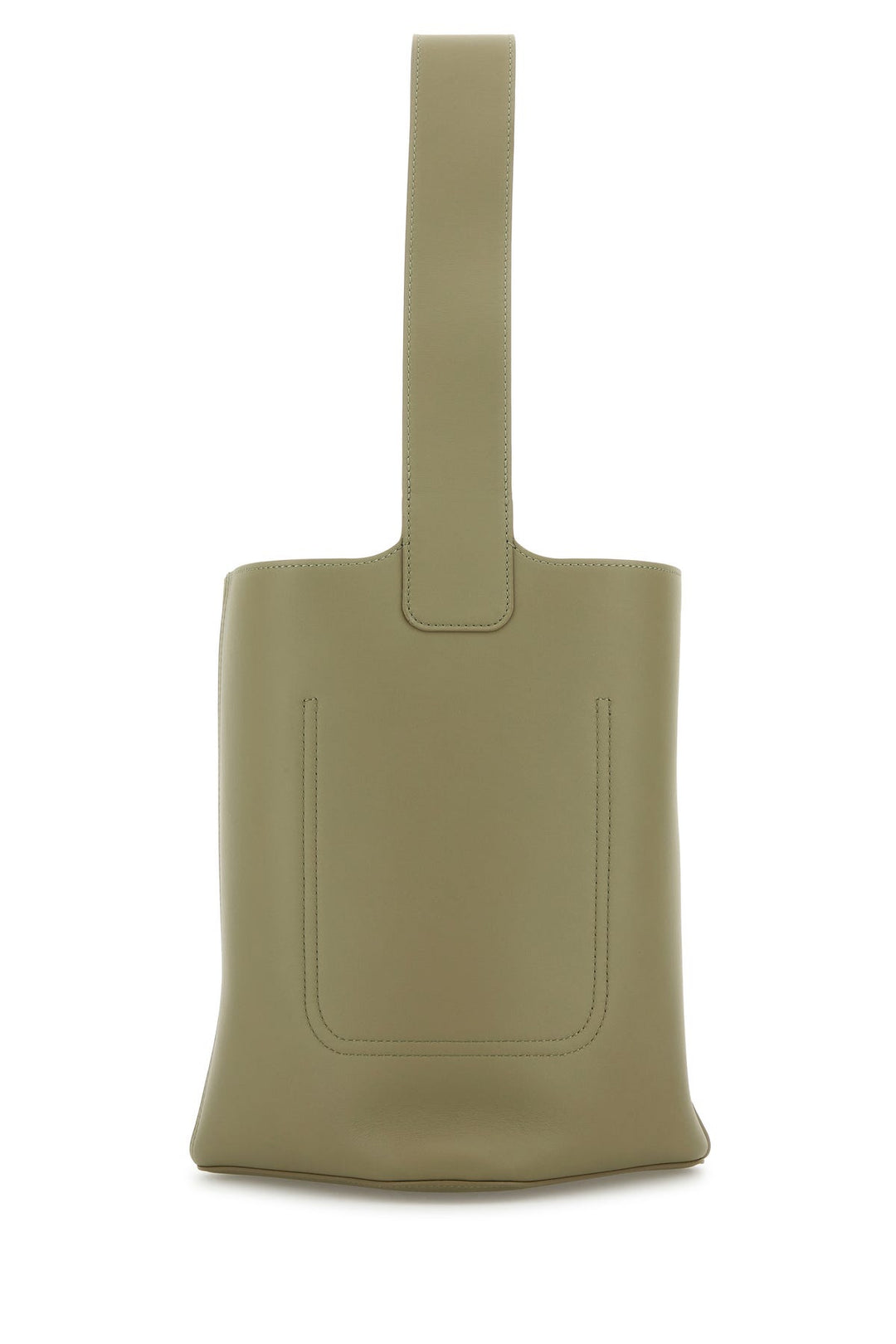 Sage green leather medium Pebble bucket bag