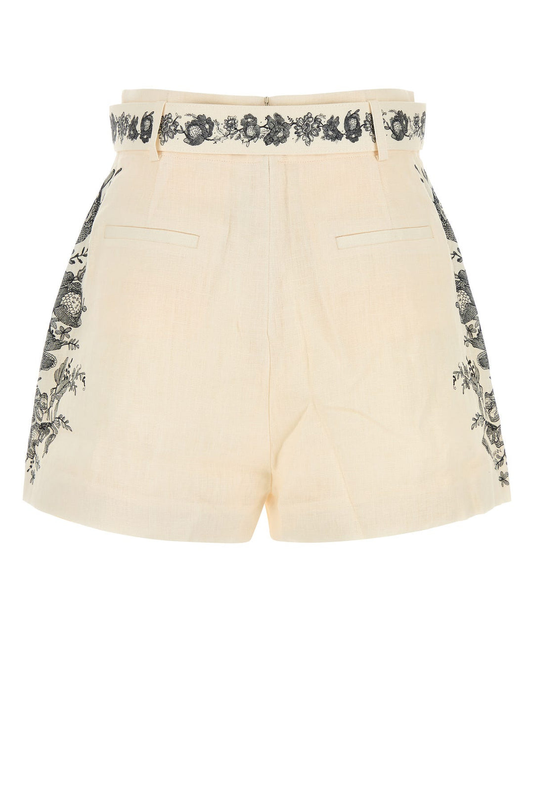 Cream linen shorts