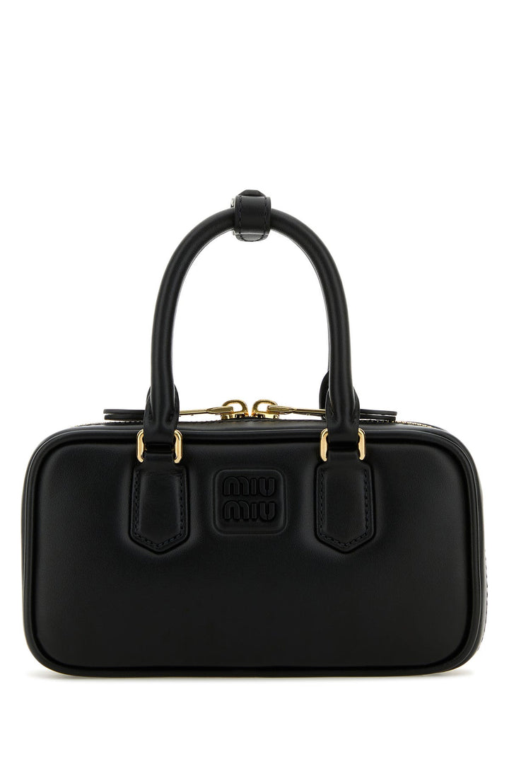 Black nappa leather handbag