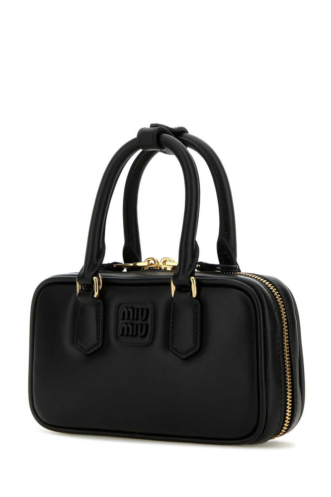 Black nappa leather handbag