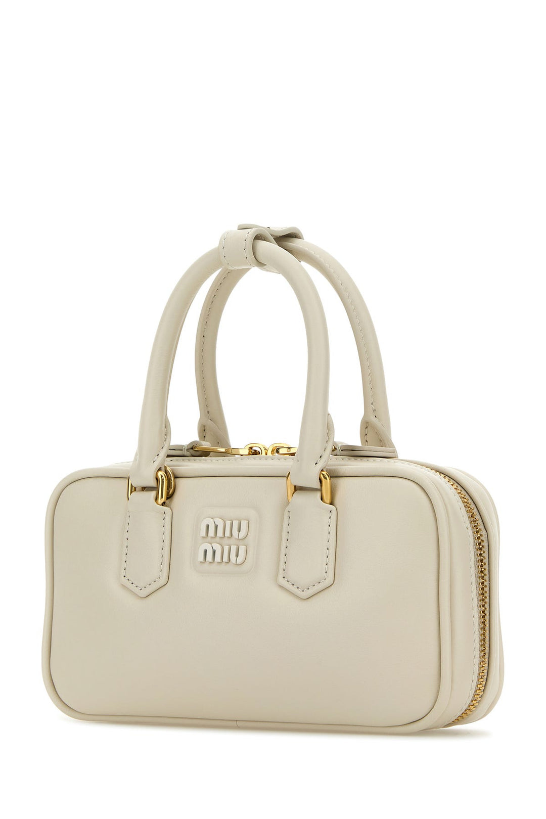 Chalk nappa leather handbag