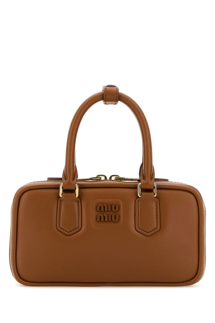 Biscuit nappa leather handbag