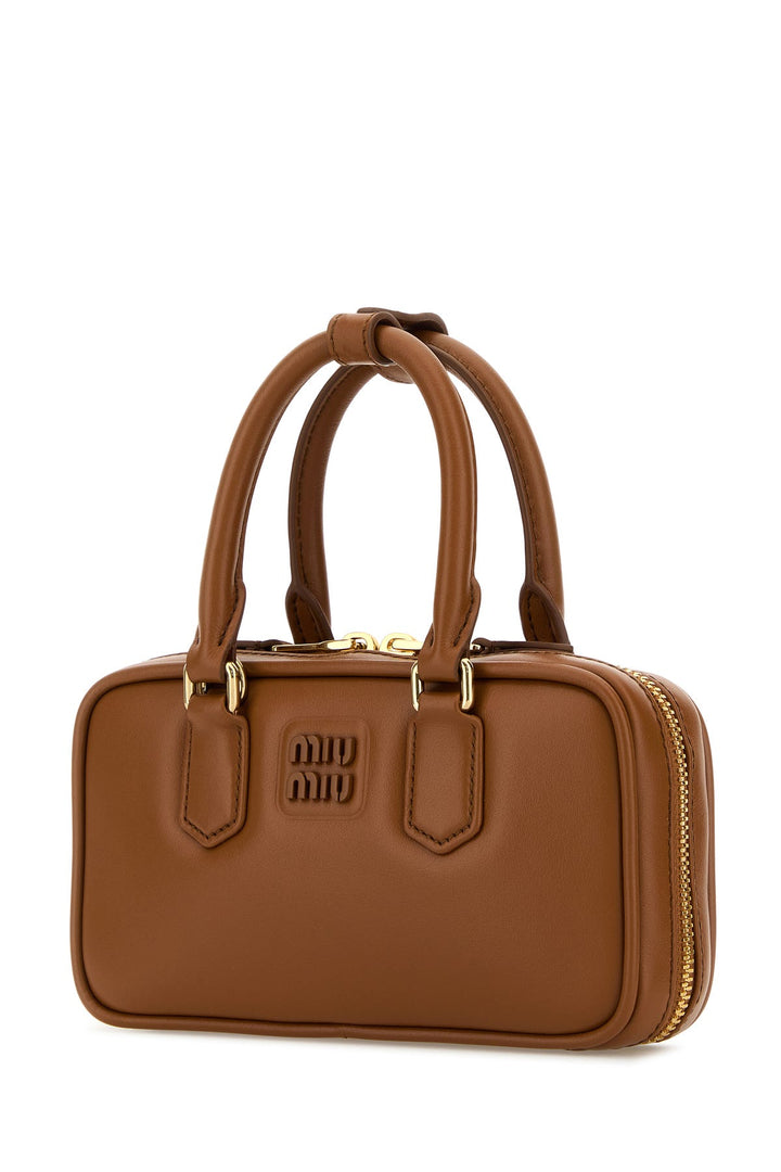 Biscuit nappa leather handbag