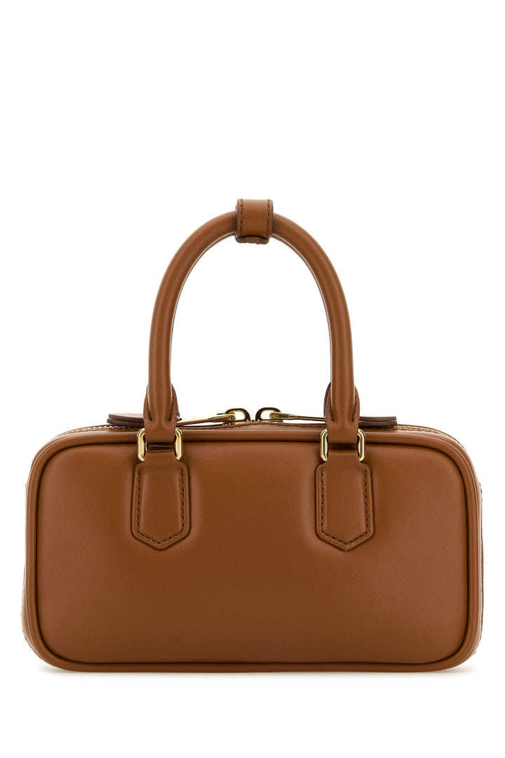 Biscuit nappa leather handbag