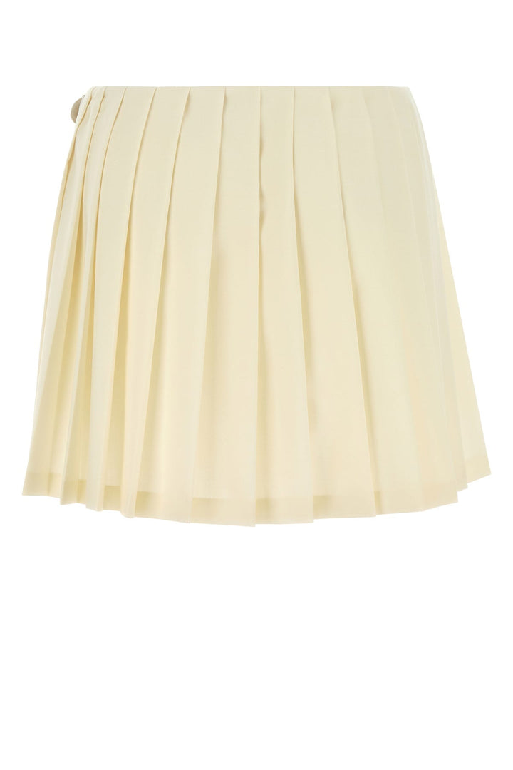 Cream canvas mini skirt