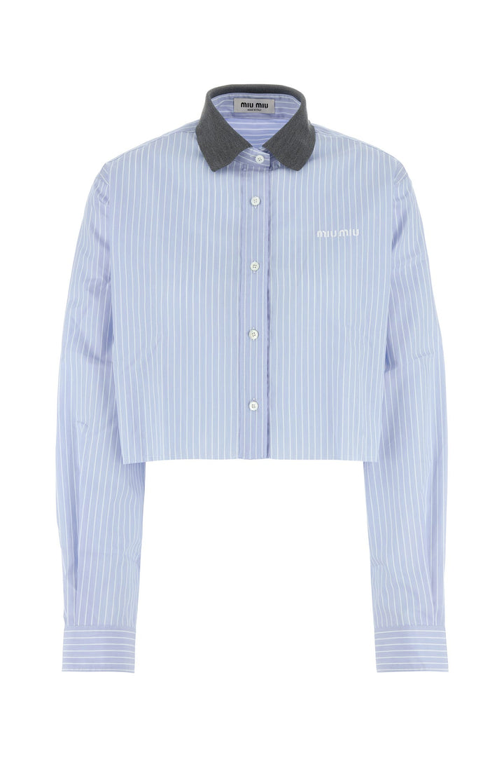 Embroidered poplin shirt