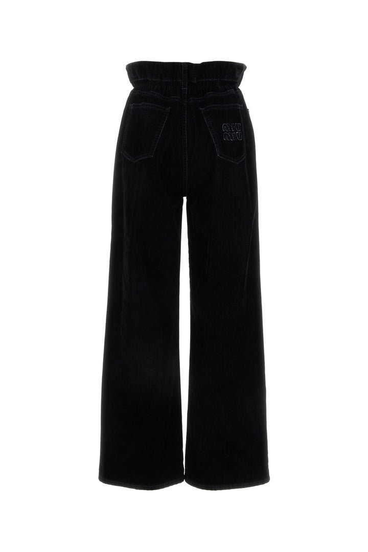 Black velvet palazzo pant