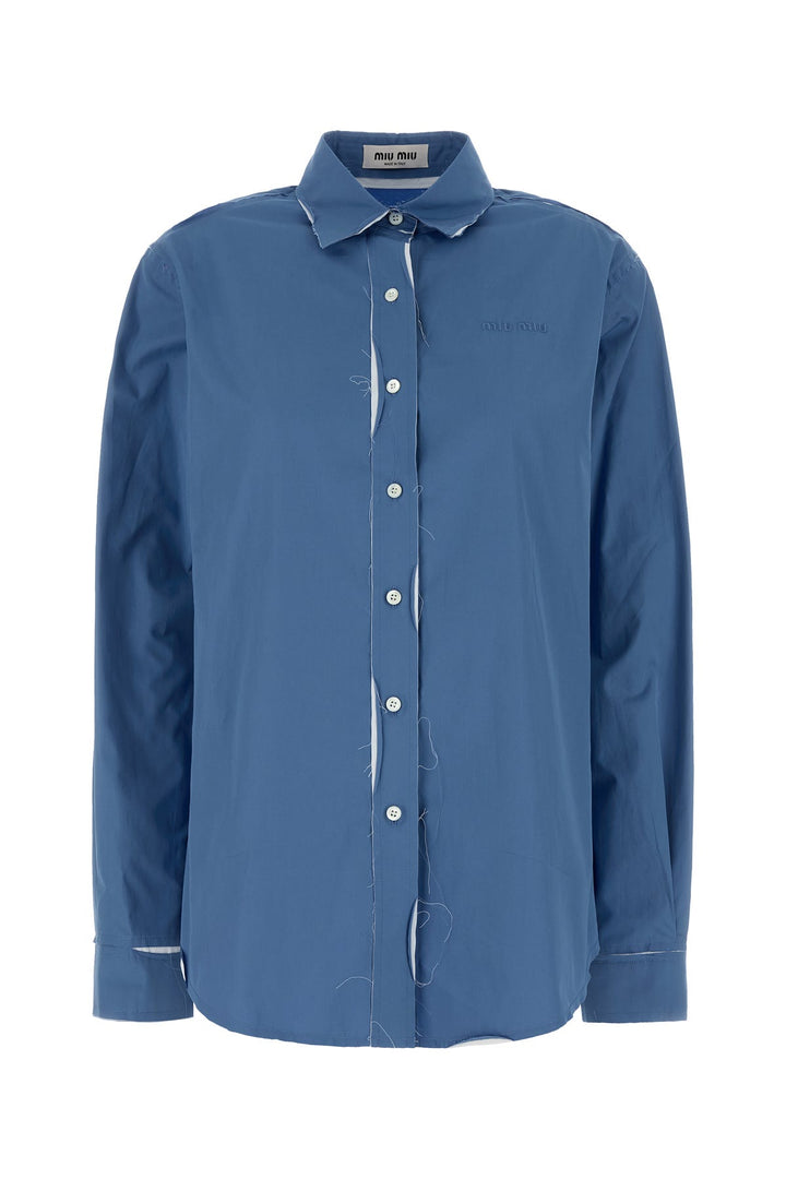 Cerulean blue poplin shirt