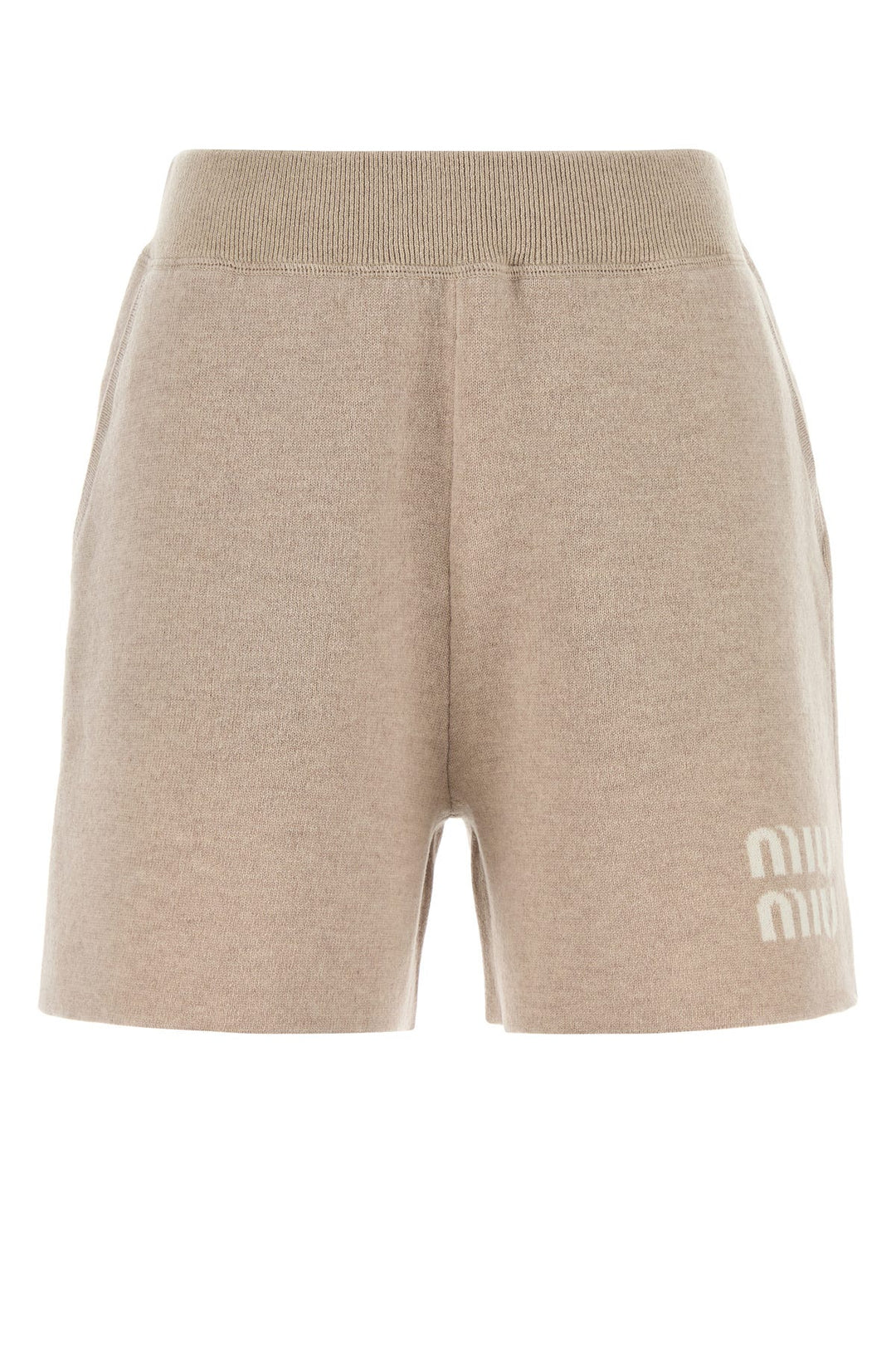 Cappuccino cashmere blend shorts