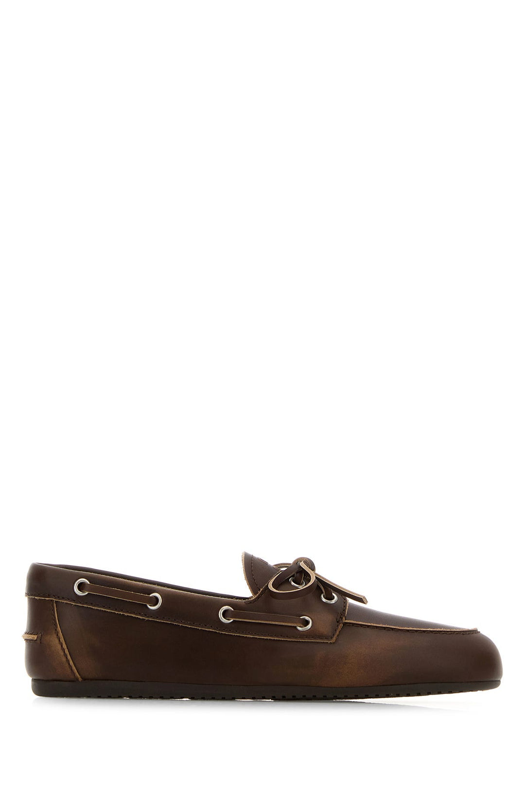 Brown leather loafers