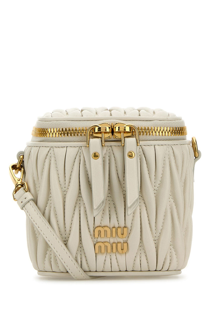 White nappa leather crossbody bag