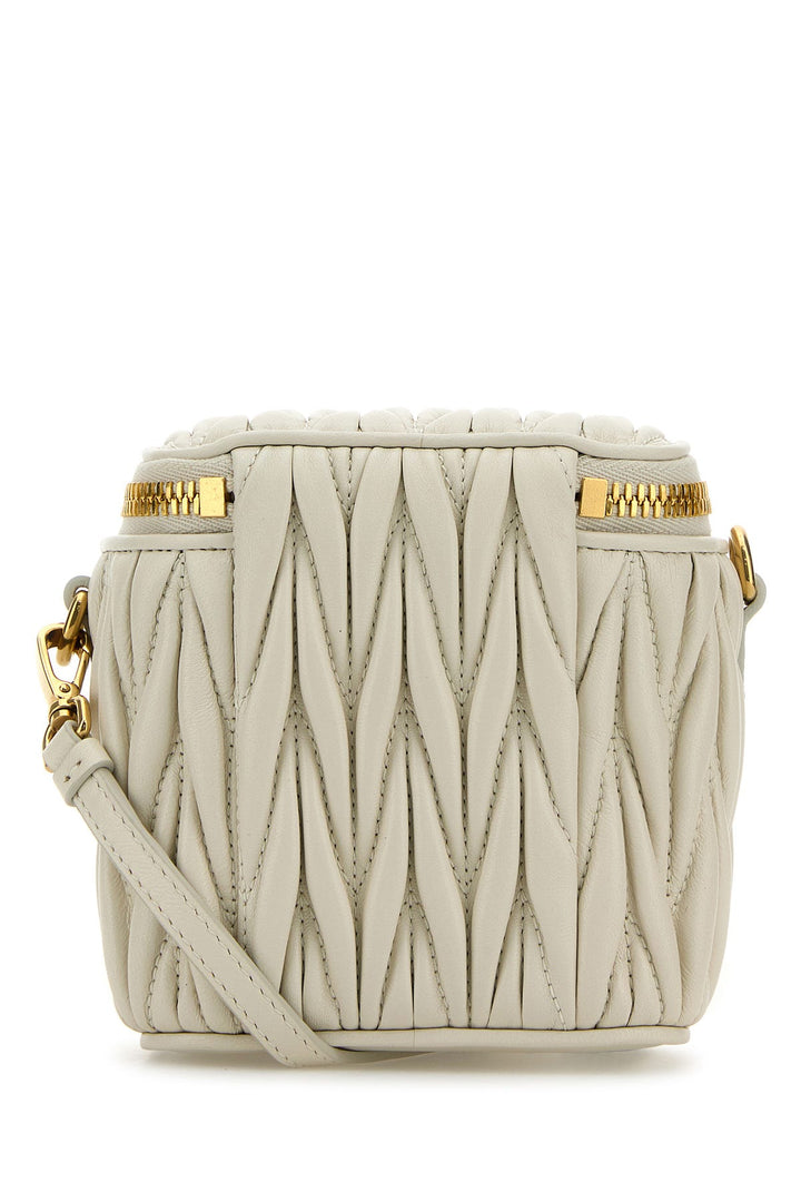 White nappa leather crossbody bag