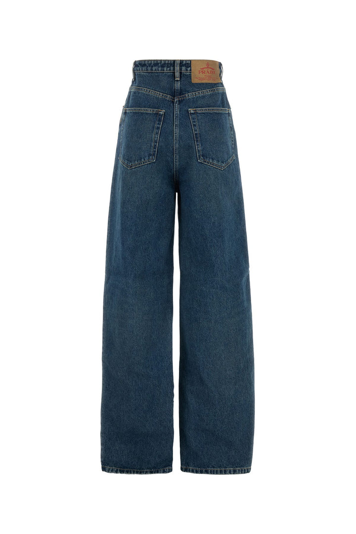 Denim wide-leg jeans