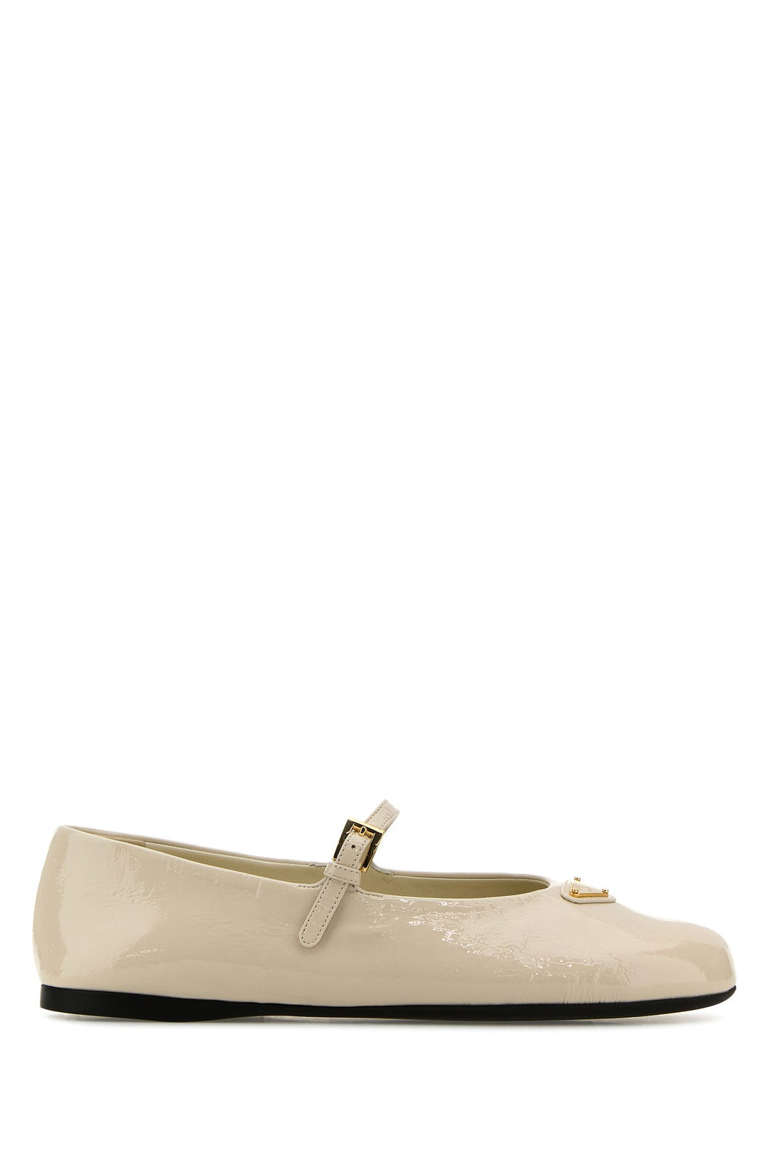 Ivory leather ballerinas