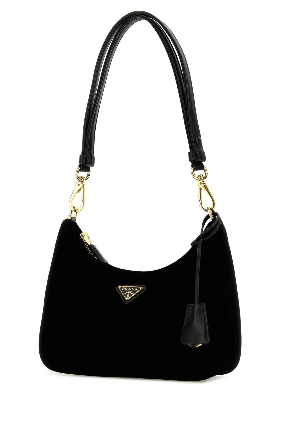 Black velvet mini Prada Re-Edition shoulder bag