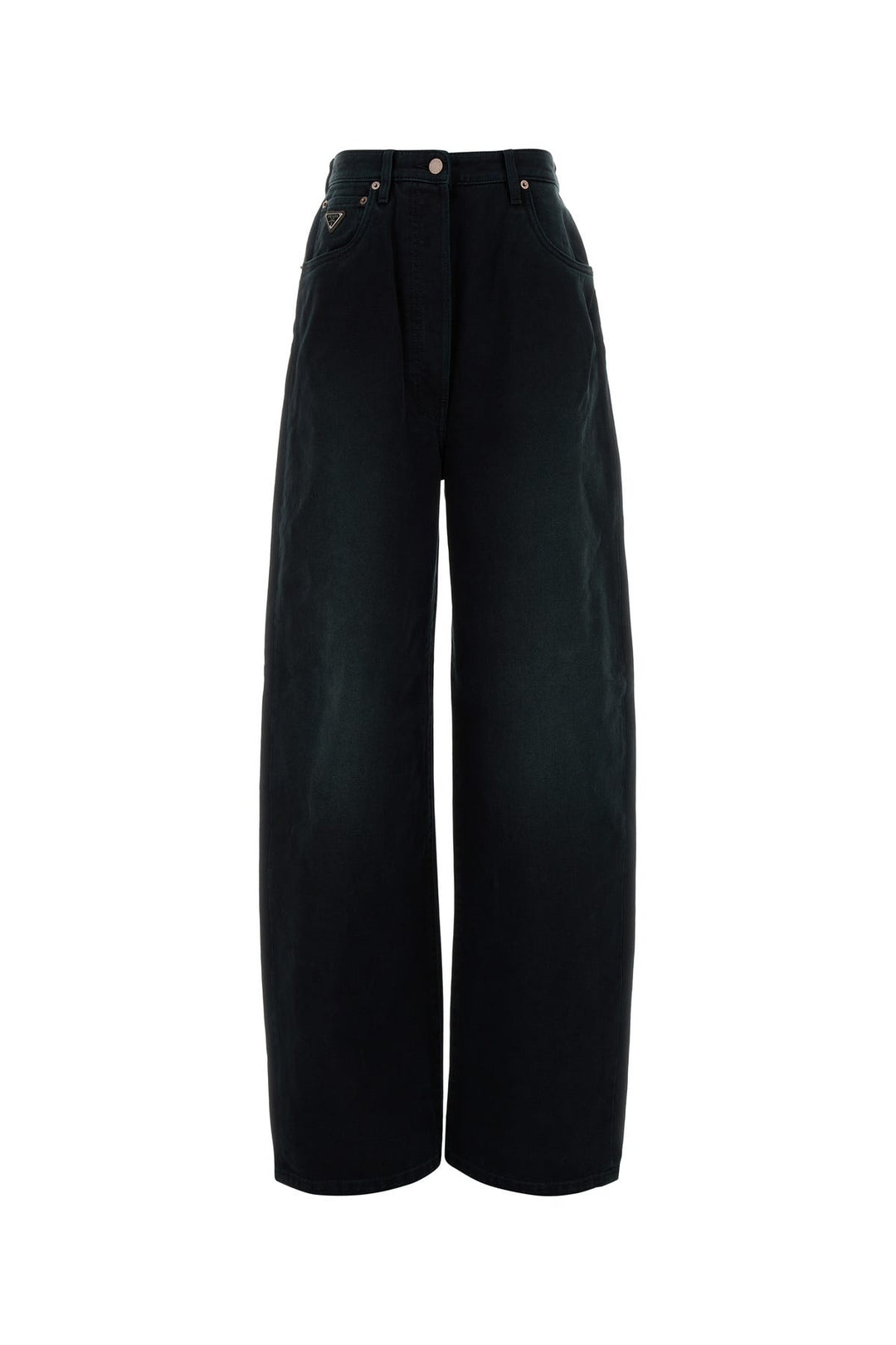 Black denim wide-leg jeans