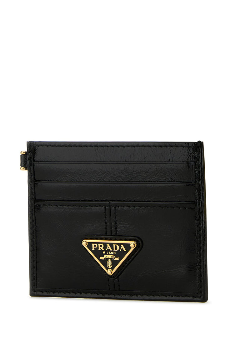 Black leather card holder