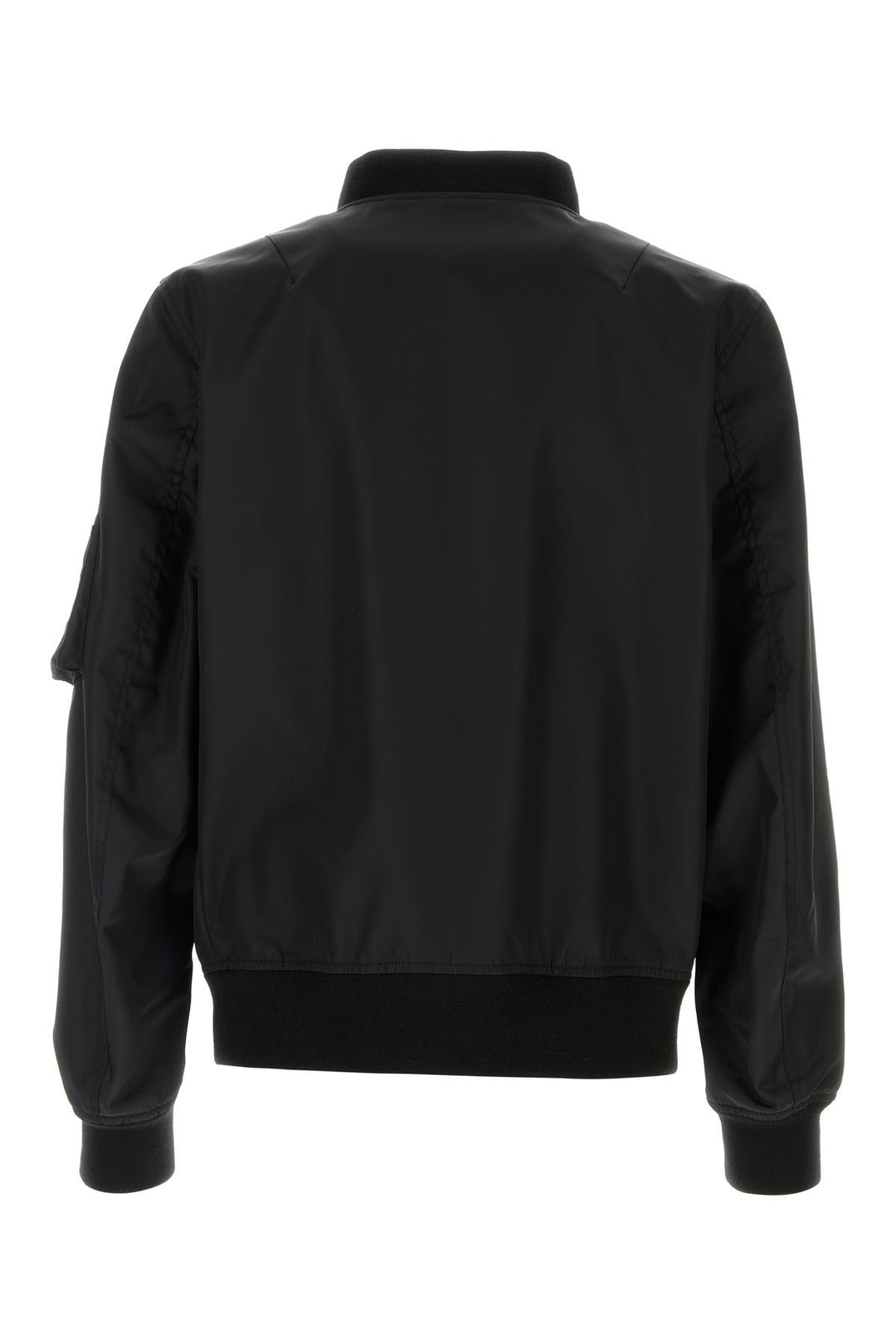 Black nylon bomber jacket