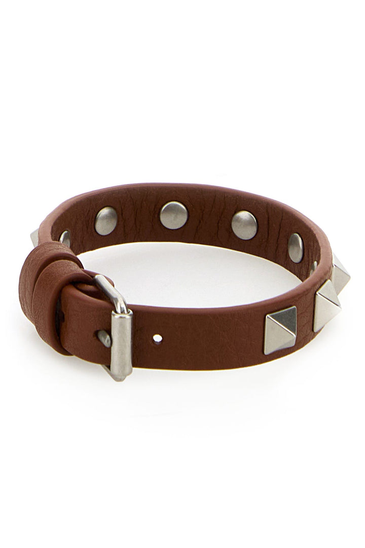 Caramel leather Rockstud bracelet