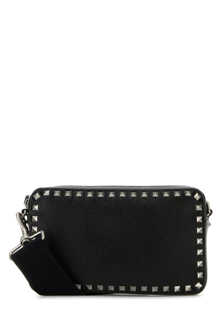 Black leather Rockstud crossbody bag