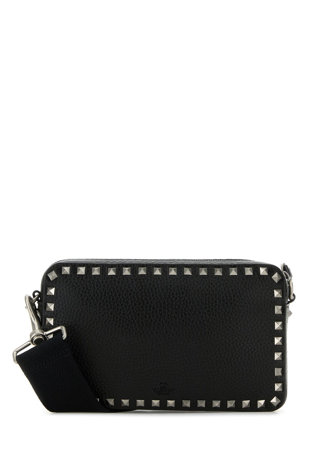 Black leather Rockstud crossbody bag