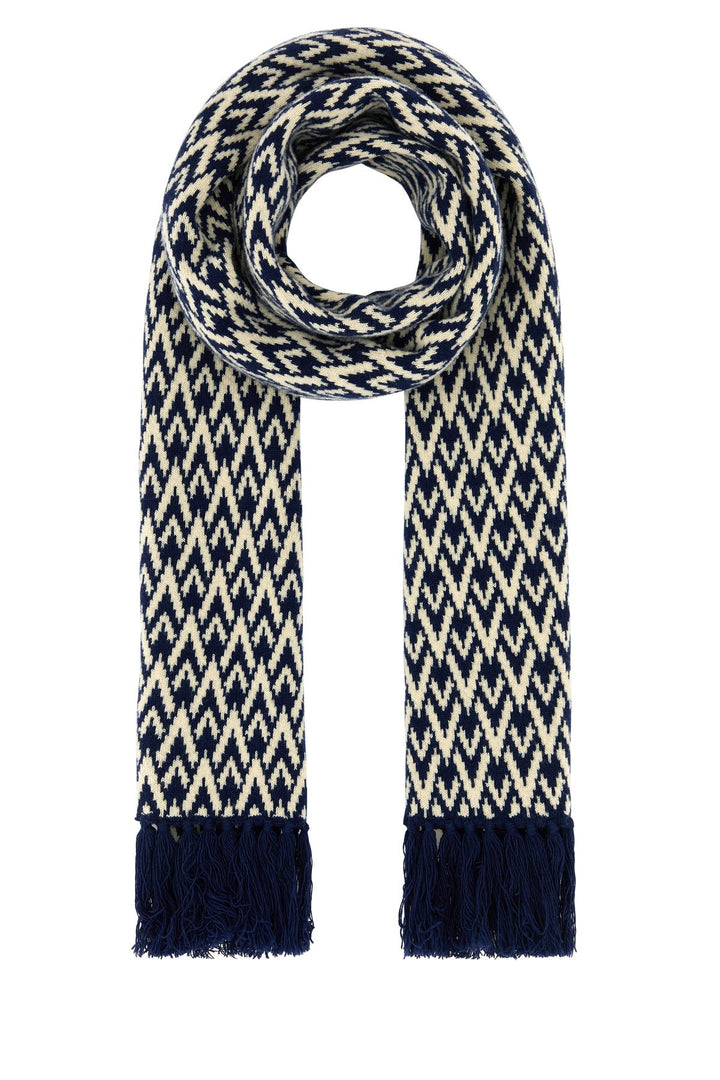 Embroidered wool Toute la V scarf