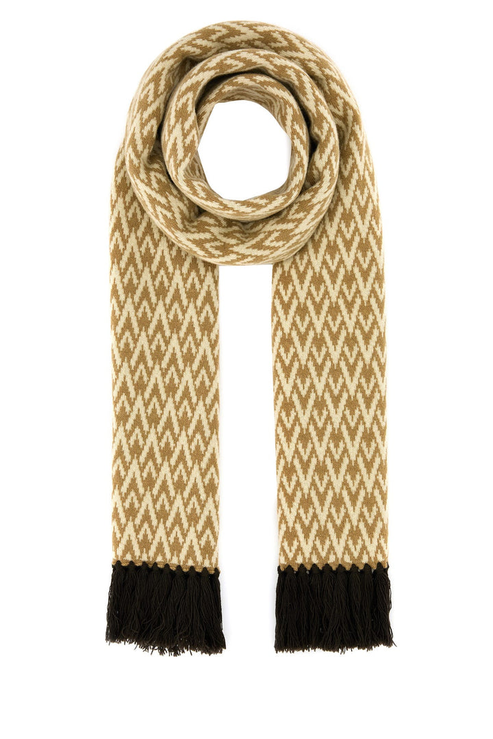 Embroidered wool Toute la V scarf