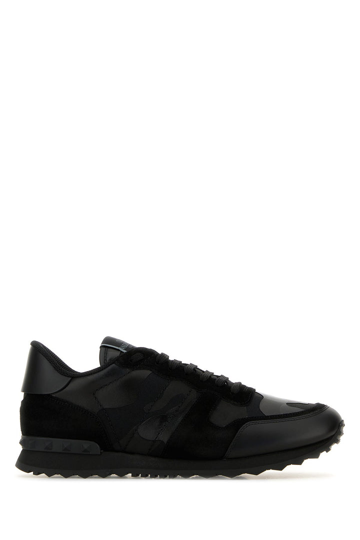 Black fabric and leather Rockrunner Camouflage sneakers