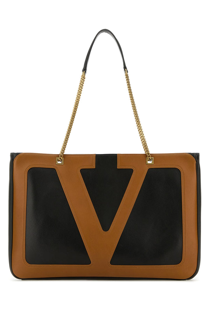 Black nappa leather large Viva Superstar shopping bag