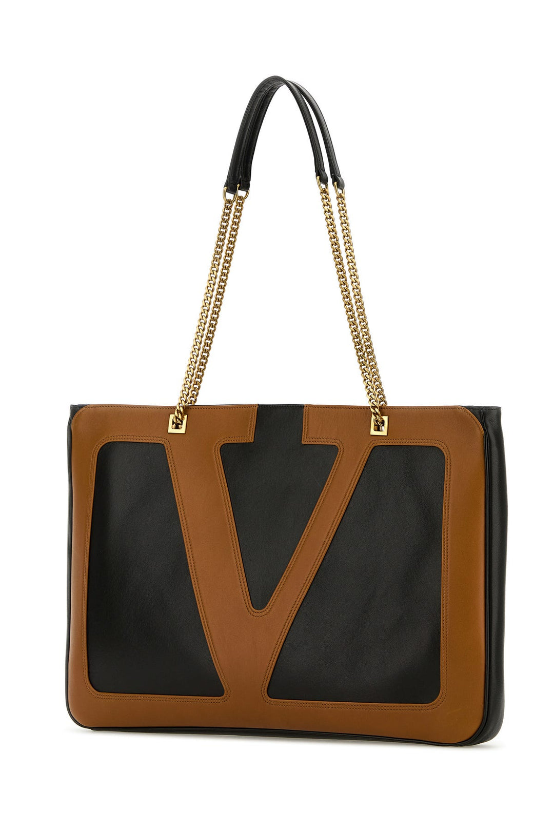 Black nappa leather large Viva Superstar shopping bag