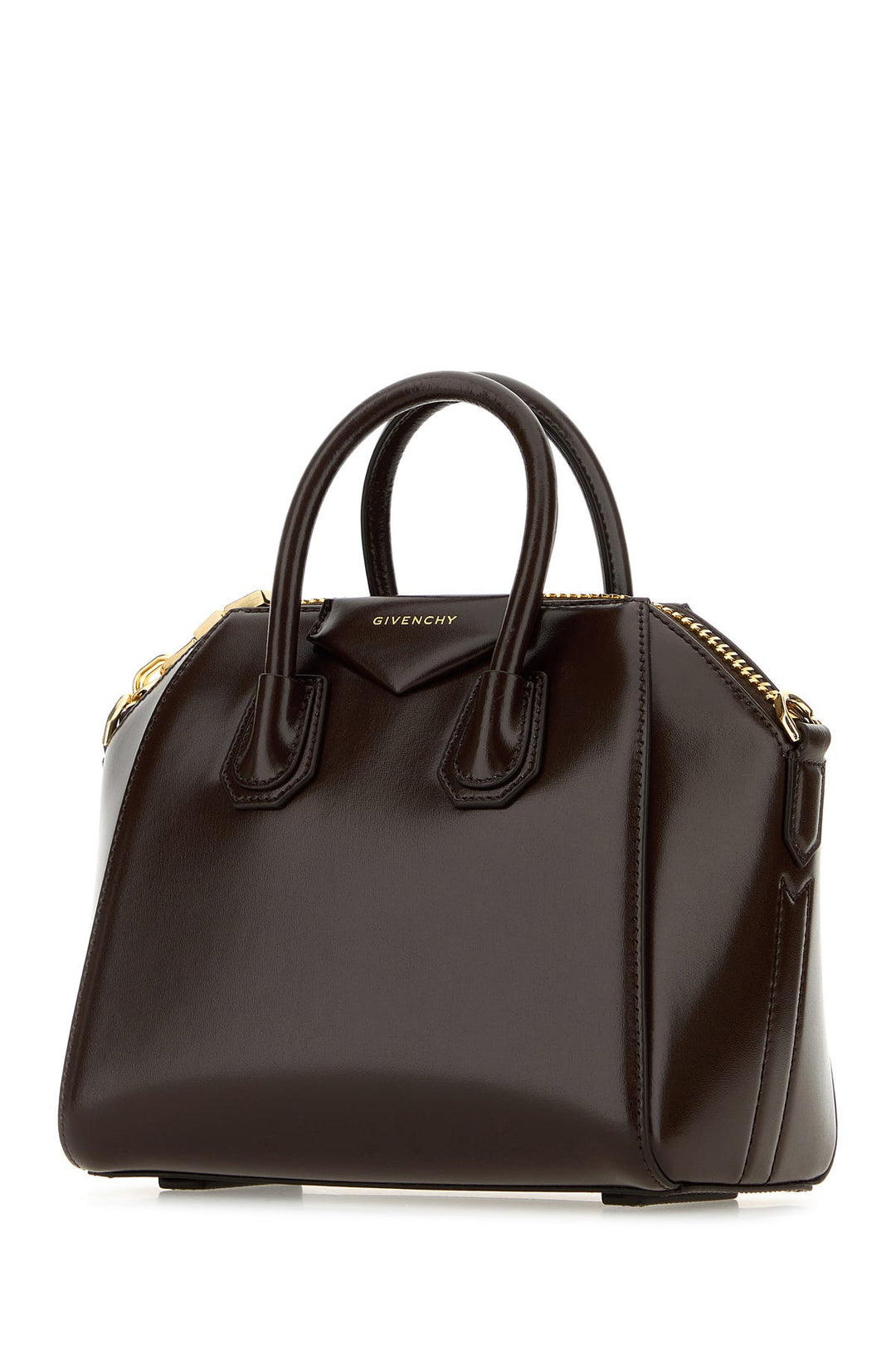 Chocolate leather mini Antigona handbag