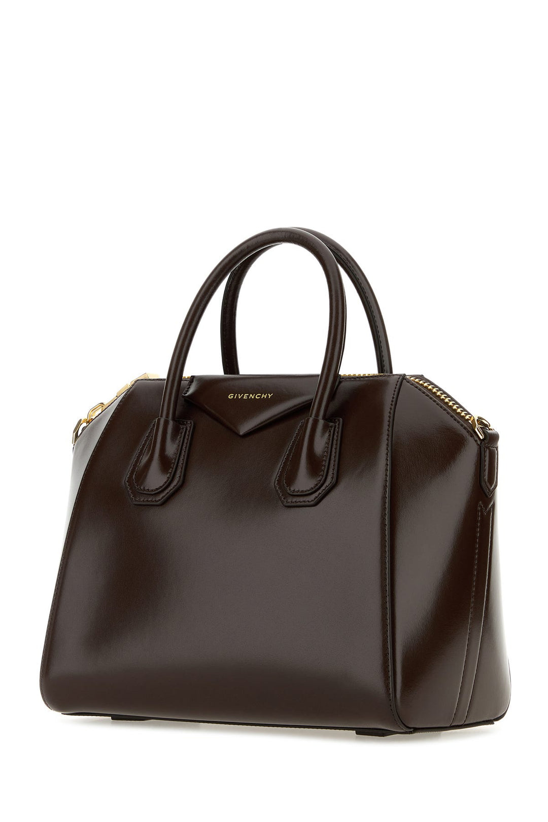 Chocolate leather small Antigona handbag