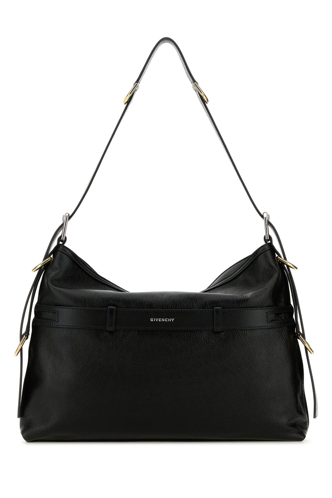 Black leather medium Voyou shoulder bag