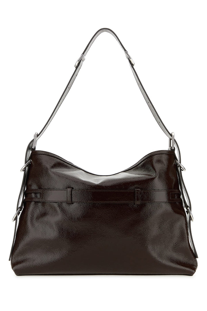 Dark brown leather medium Voyou shoulder bag