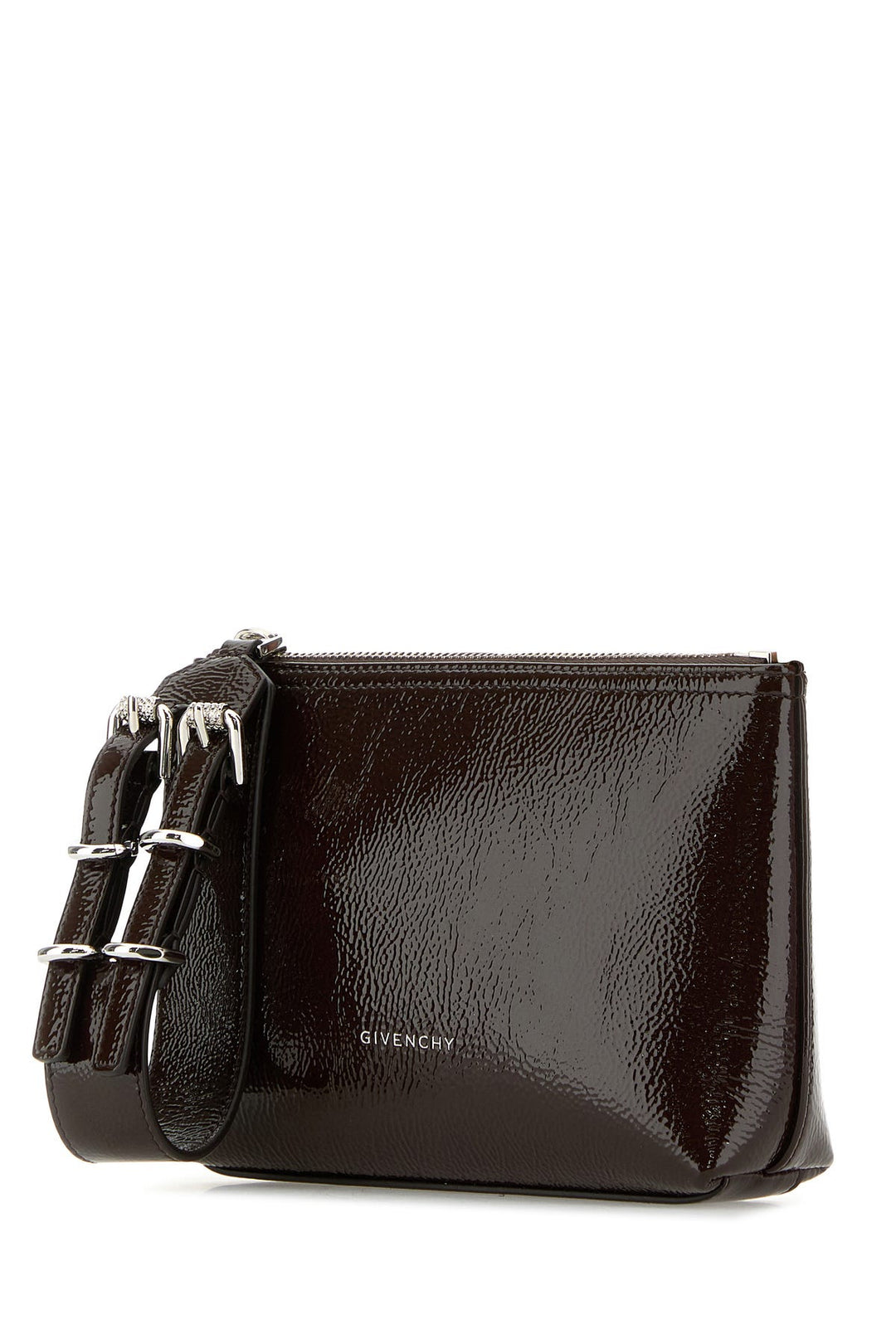 Dark brown leather Voyou clutch