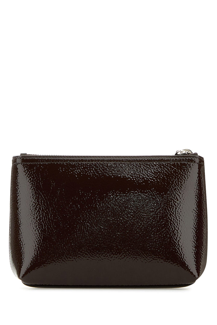 Dark brown leather Voyou clutch